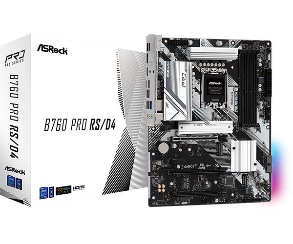 Pagrindinė plokštė ASRock  B760 PRO RS/D4  Processor family Intel  Processor socket  LGA1700  DD