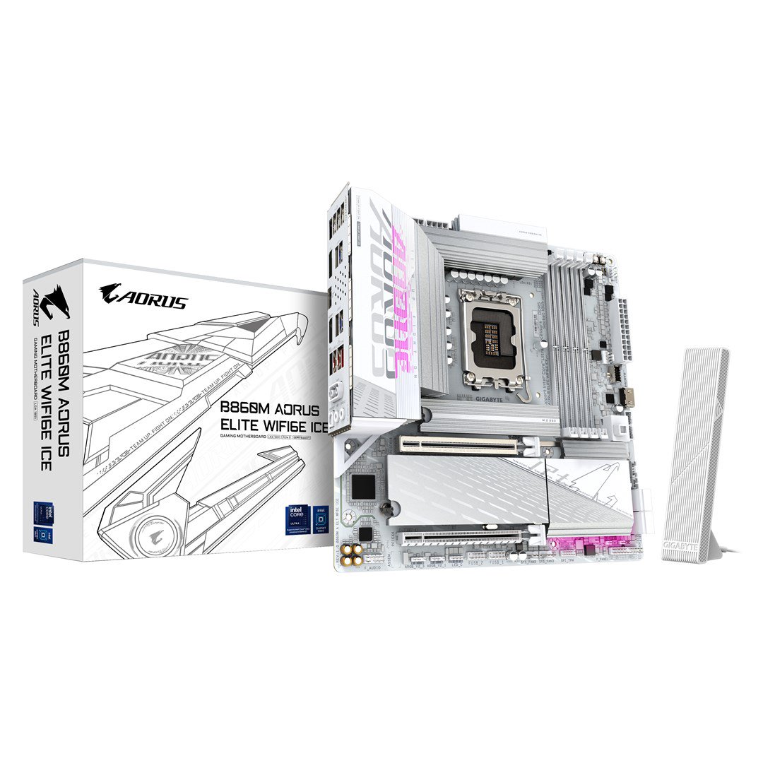 GIGABYTE B860M AORUS ELITE WF6E ICE Intel B860 LGA 1851 (Socket V1) „micro ATX“