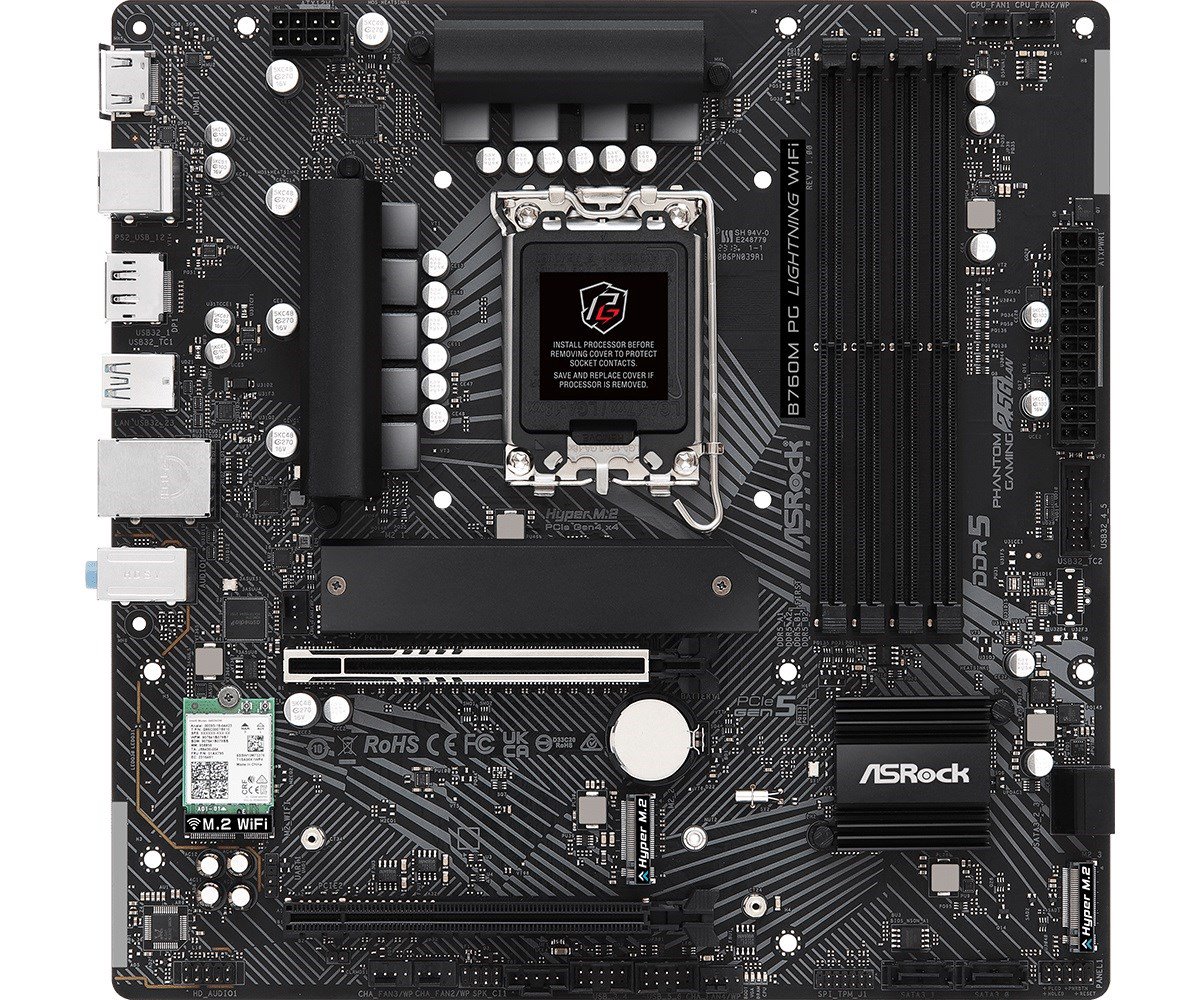 Pagrindinė plokštė ASRock  B760M PG LIGHTNING WIFI  Processor family Intel  Processor socket LGA1