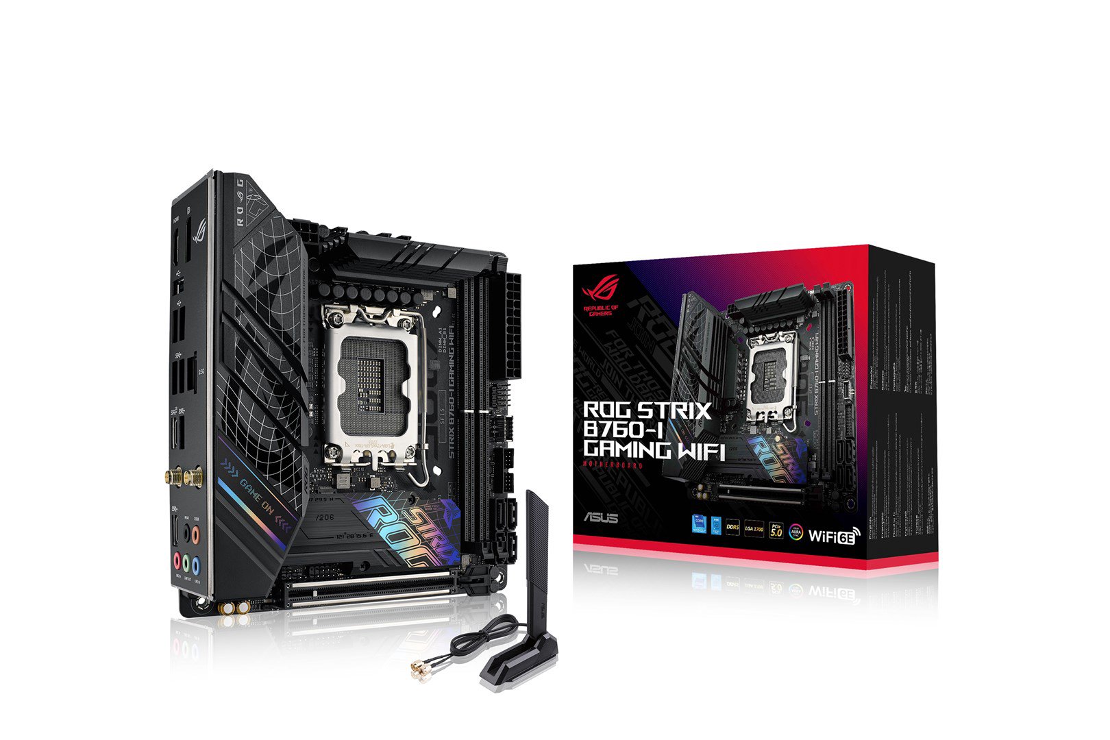 Pagrindinė plokštė Asus  ROG STRIX B760-I GAMING WIFI  Processor family Intel  Processor socket L