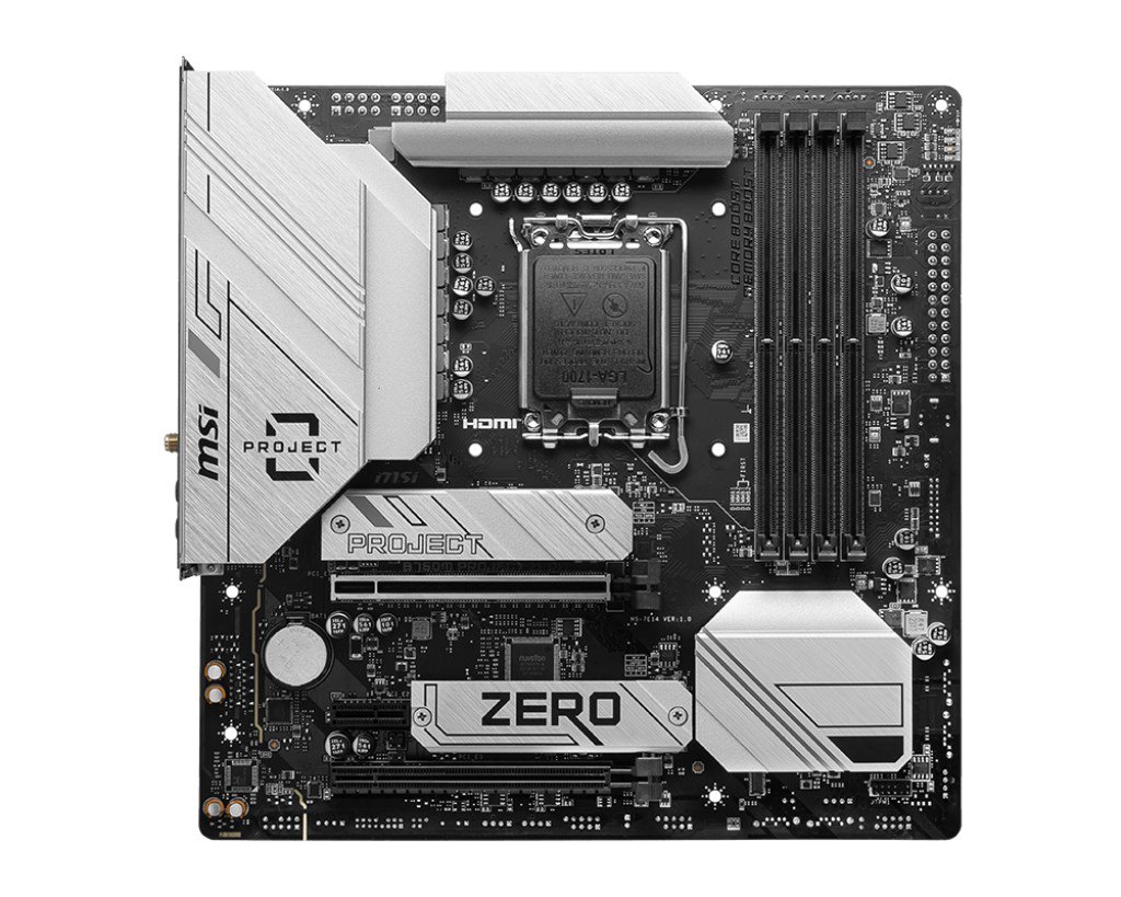 Pagrindinė plokštė MSI B760M PROJECT ZERO  Processor family Intel  Processor socket LGA1700  DDR5