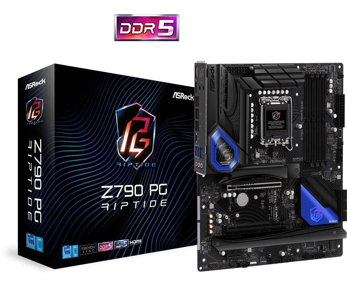 Pagrindinė plokštė ASRock Z790 PG Riptide Processor family Intel Processor socket LGA1700 DDR5 DIMM