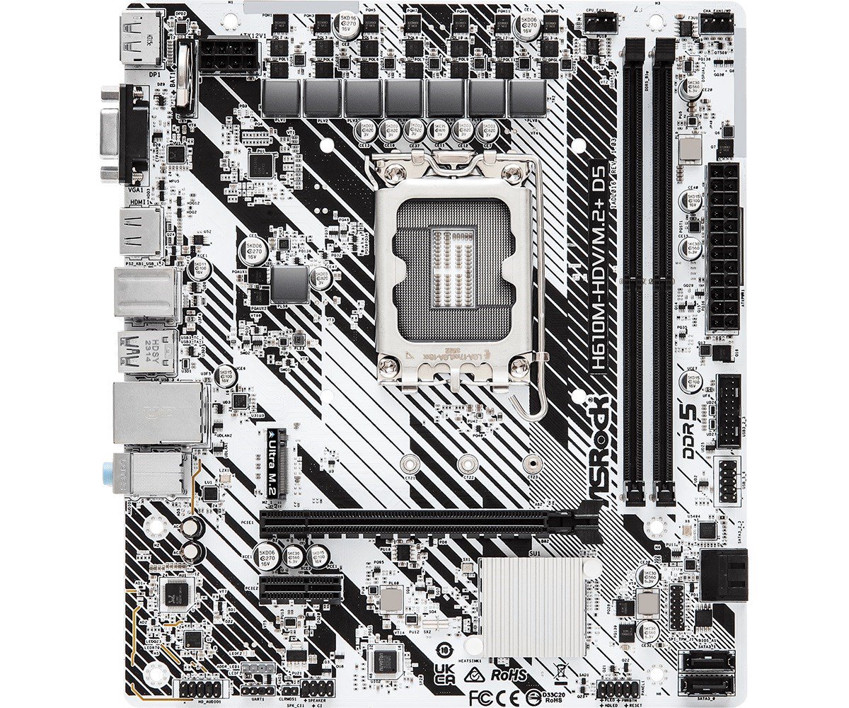 Pagrindinė plokštė ASRock  H610M-HDV/M.2+ D5  Processor family Intel  Processor socket LGA1700