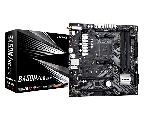 Asrock pagrindinė plokštė B450M/AC R2.0