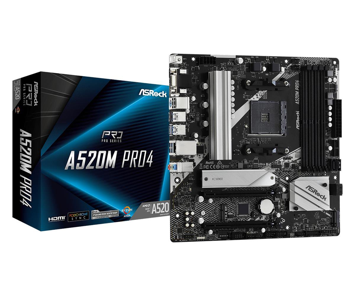 Pagrindinė plokštė ASROCK A520M PRO4