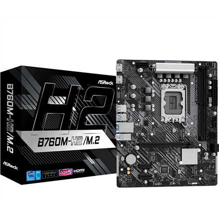 Pagrindinė plokštė ASRock  B760M-H2/M.2  Processor family Intel  Processor socket LGA1700  DDR5