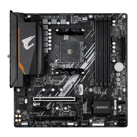 Pagrindinė plokštė B550M AORUS ELITE AXG13  Processor family AMD  Processor socket AM4  DDR4  Nu