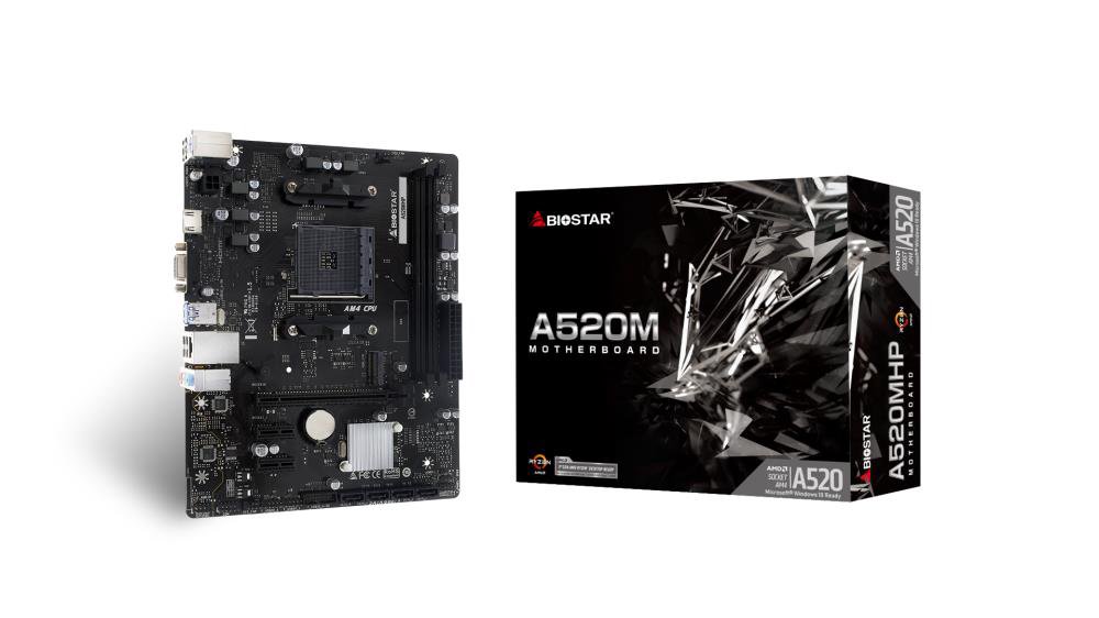 MainboardBIOSTARAMD A520SAM4Micro-ATXMemory DDR4Memory slots 22xPCI-Express 3.0 1x1xPCI