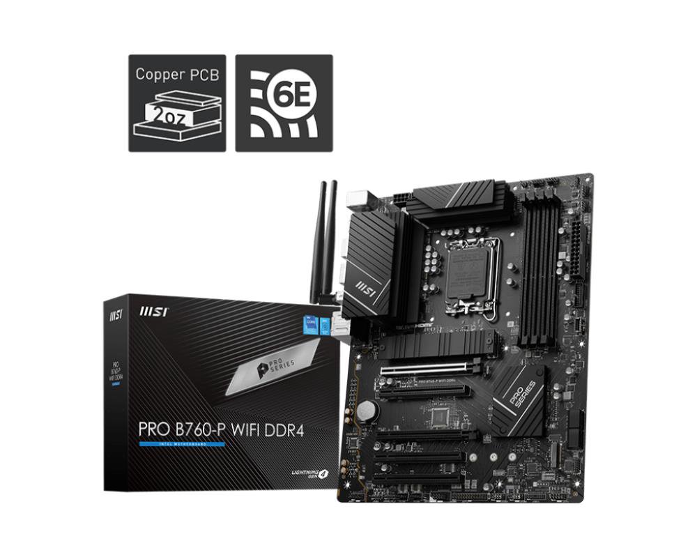 Pagrindinė plokštė MSI  PRO B760-P WIFI DDR4  Processor family Intel  Processor socket LGA1700