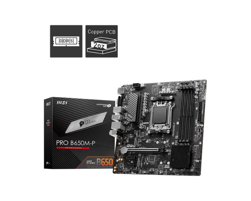 Pagrindinė plokštė MSI PRO B650M-P AM5 DDR5