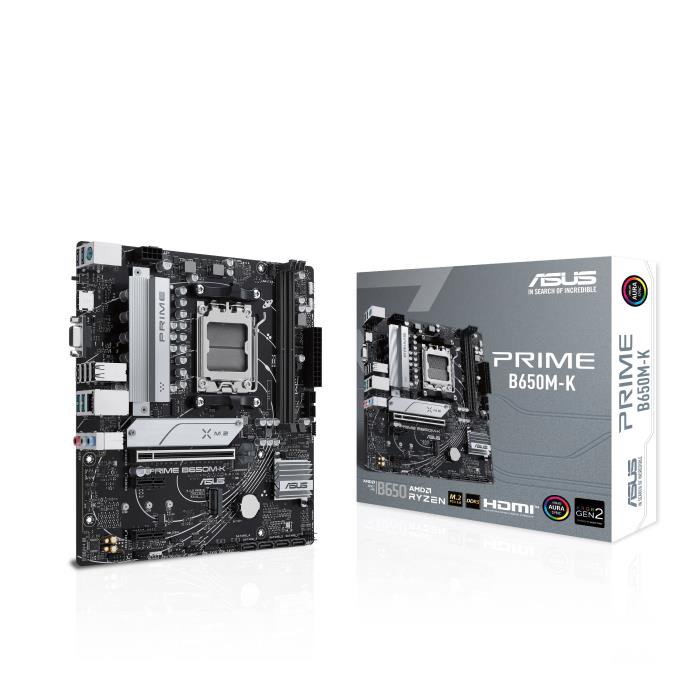 Pagrindinė plokštė Asus  PRIME B650M-K  Processor family AMD  Processor socket AM5  DDR5  Suppo