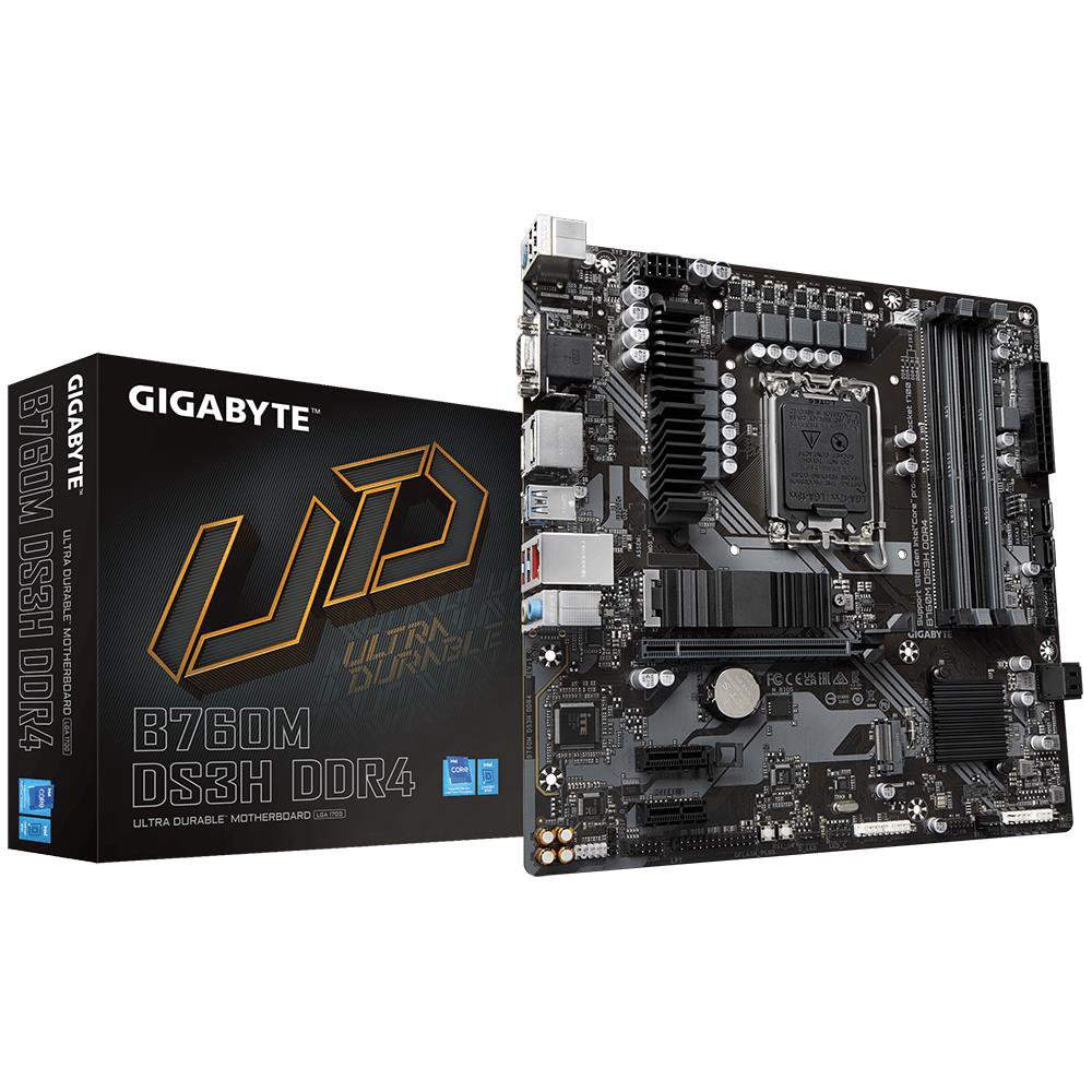 Pagrindinė plokštė Gigabyte  B760M DS3H DDR4 1.0 M/B  Processor family Intel  Processor socket  L