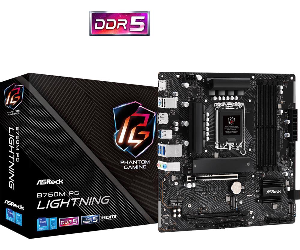 Pagrindinė plokštė ASROCK B760MPGLIGHTNING