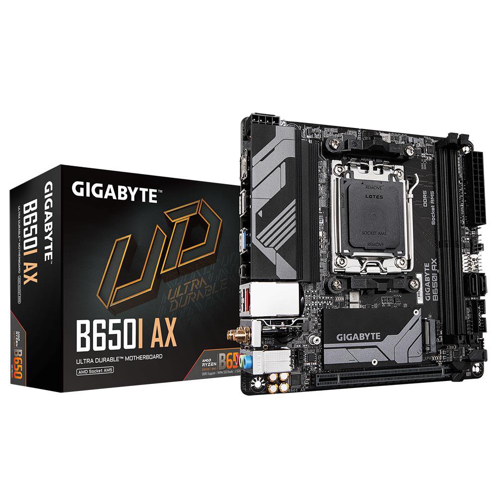 Pagrindinė plokštė Gigabyte  B650I AX 1.0  Processor family AMD  Processor socket AM5  DDR5 DIMM