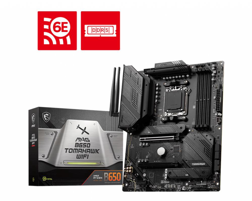 Pagrindinė plokštė MSI  MAG B650 TOMAHAWK WIFI  Processor family AMD  Processor socket AM5  DDR5