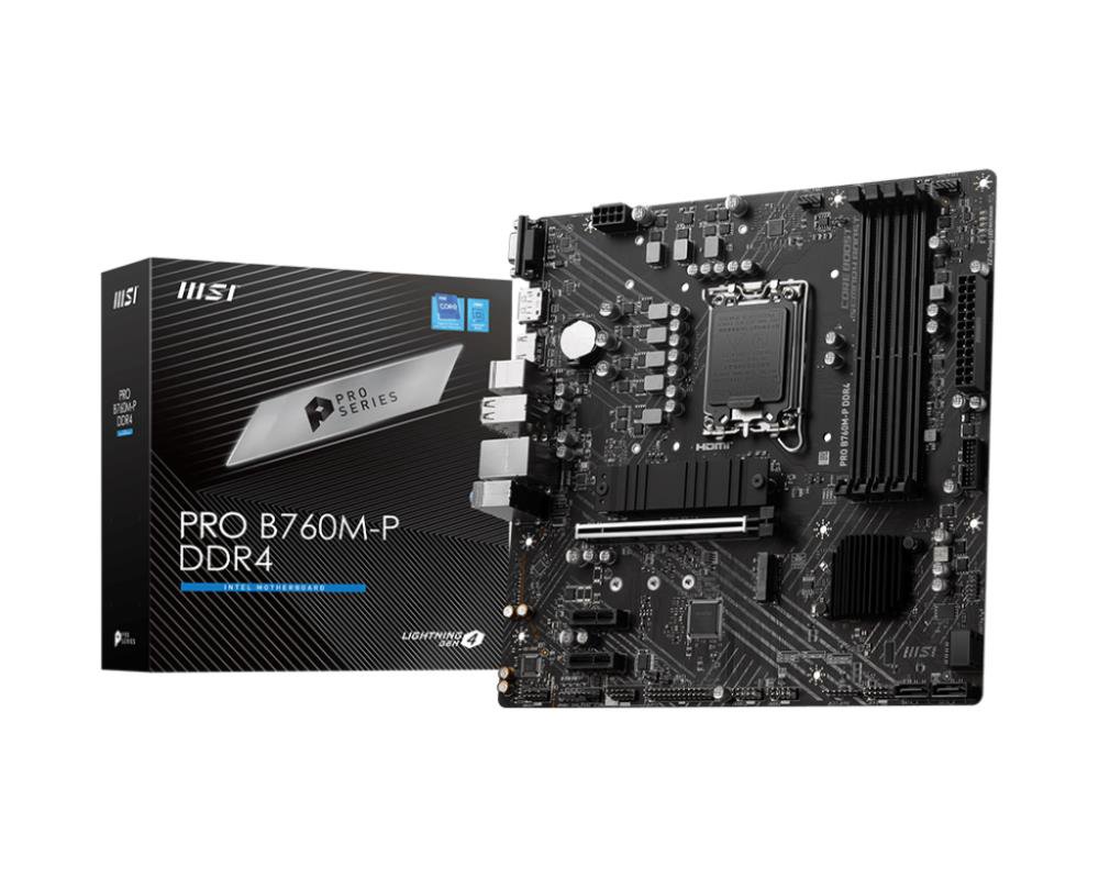 Pagrindinė plokštė MSI PRO B760M-P DDR4  Processor family Intel Processor socket LGA1700 DDR
