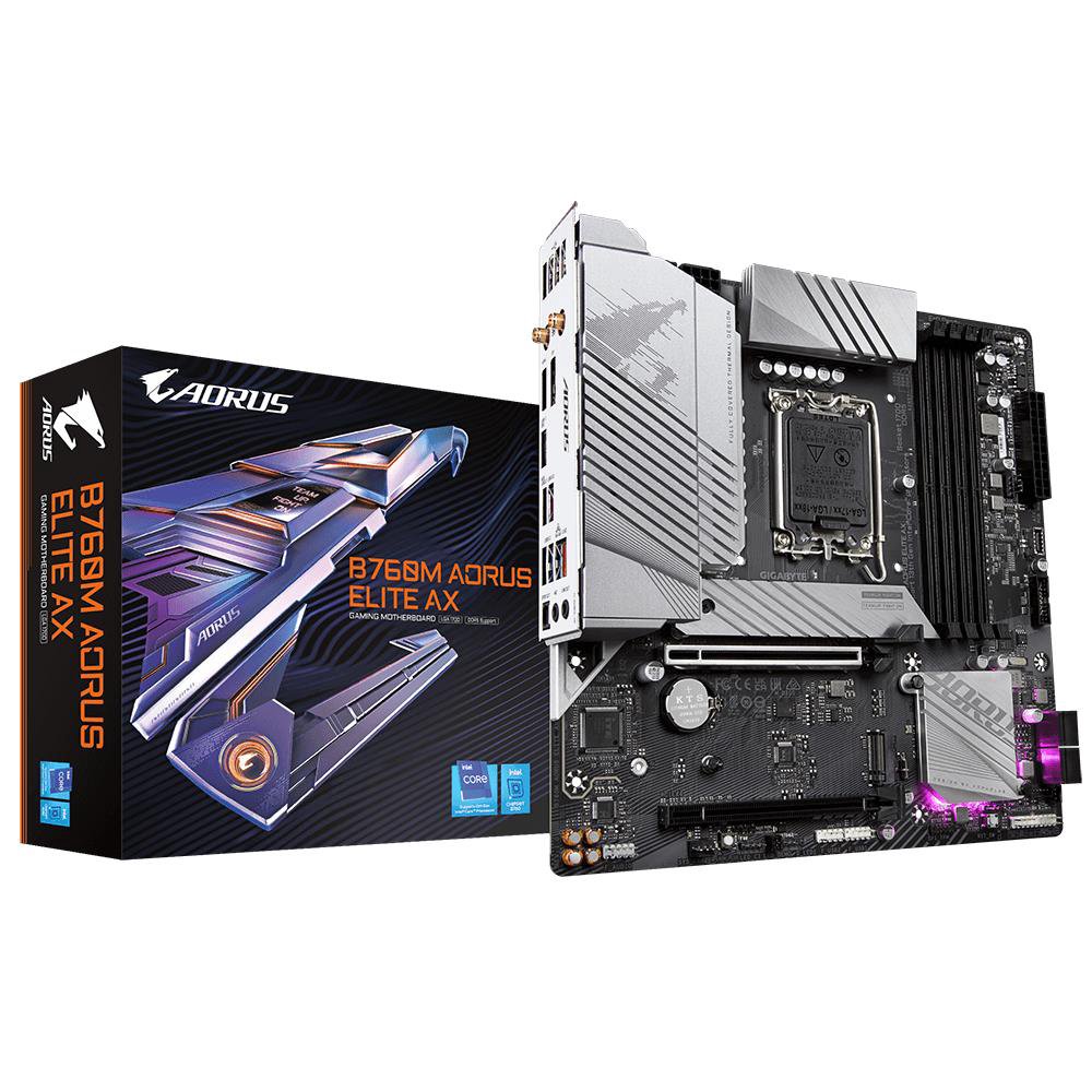 Pagrindinė plokštė Gigabyte  B760M AORUS ELITE AX 1.0 M/B  Processor family Intel  Processor sock