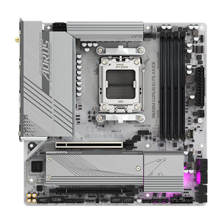 Pagrindinė plokštė Gigabyte  B650M A ELITE AX ICE  Processor family AMD  Processor socket AM5  D