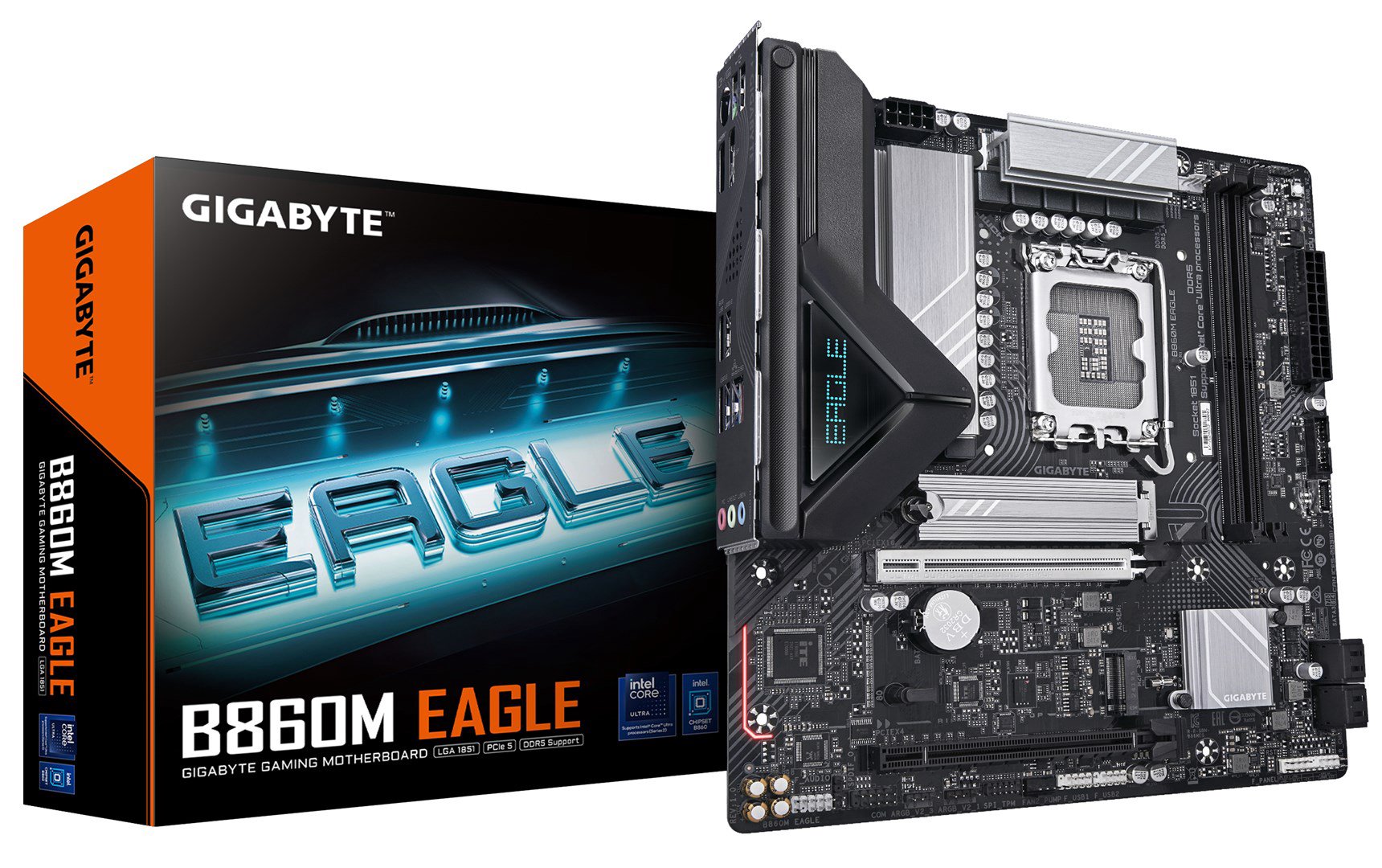 GIGABYTE B860M EAGLE pagrindinė plokštė Intel B860 LGA 1851 (Socket V1) „micro ATX“