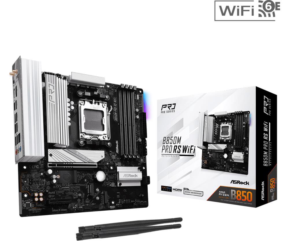 MainboardASROCKAMD B850SAM5Micro-ATXMemory DDR5Memory slots 41xPCI-Express 4.0 4x	1xPCI