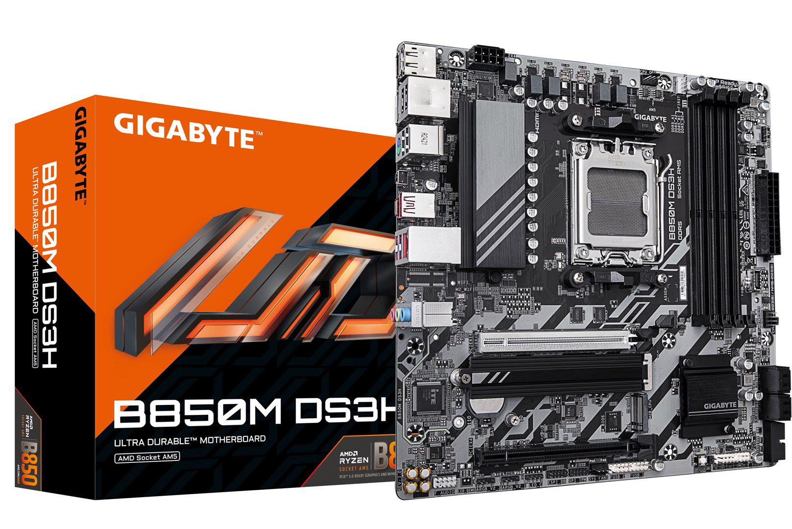 GIGABYTE B850M DS3H pagrindinė plokštė AMD B850 AM5 lizdas „micro ATX“