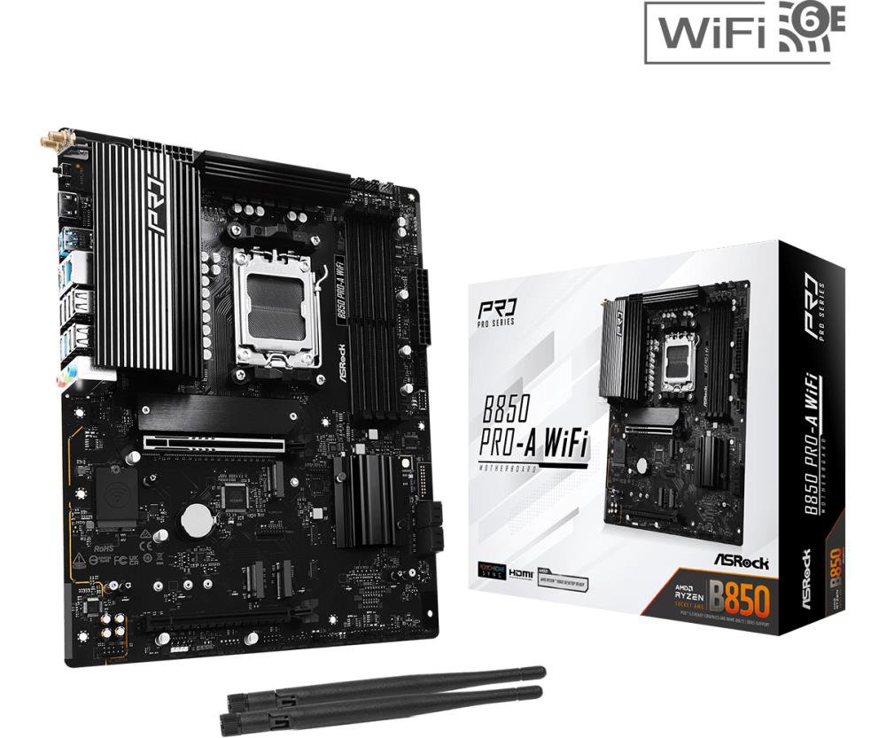 MainboardASROCKAMD B850SAM5ATXMemory DDR5Memory slots 41xPCI-Express 4.0 16x1xPCI-Express 5