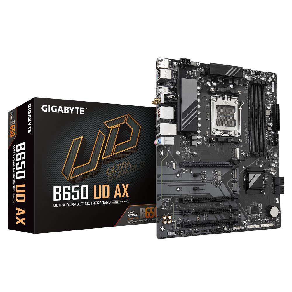 Pagrindinė plokštė Gigabyte B650 UD AX  Processor family AMD Ryzen  Processor socket AM5  DDR5