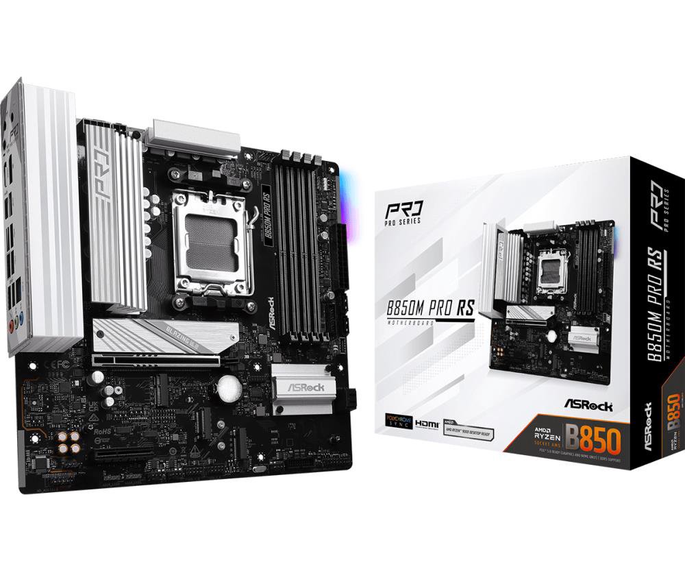 MainboardASROCKAMD B850SAM5Micro-ATXMemory DDR5Memory slots 41xPCI-Express 4.0 4x	1xPCI