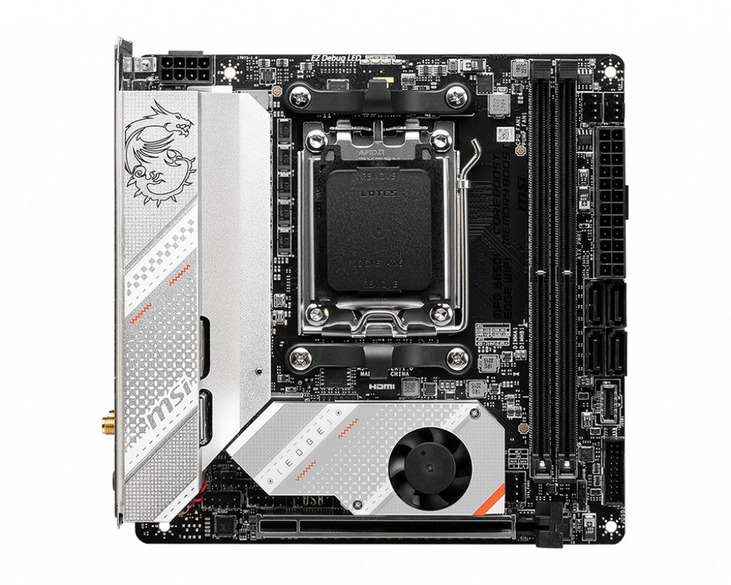 Pagrindinė plokštė MSI  MPG B650I EDGE WIFI  Processor family AMD  Processor socket AM5  DDR5 DI