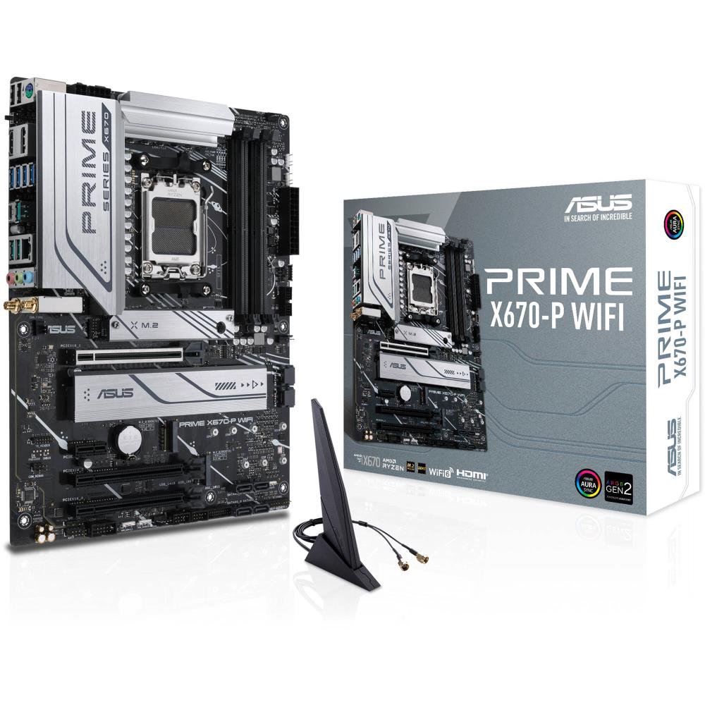 Pagrindinė plokštė Asus  PRIME X670-P WIFI  Processor family AMD  Processor socket AM5  DDR5 DIM