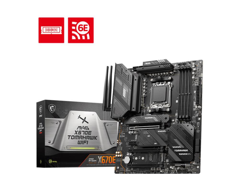 Pagrindinė plokštė MSI  MAG X670E TOMAHAWK WIFI  Processor family AMD  Processor socket AM5  DDR