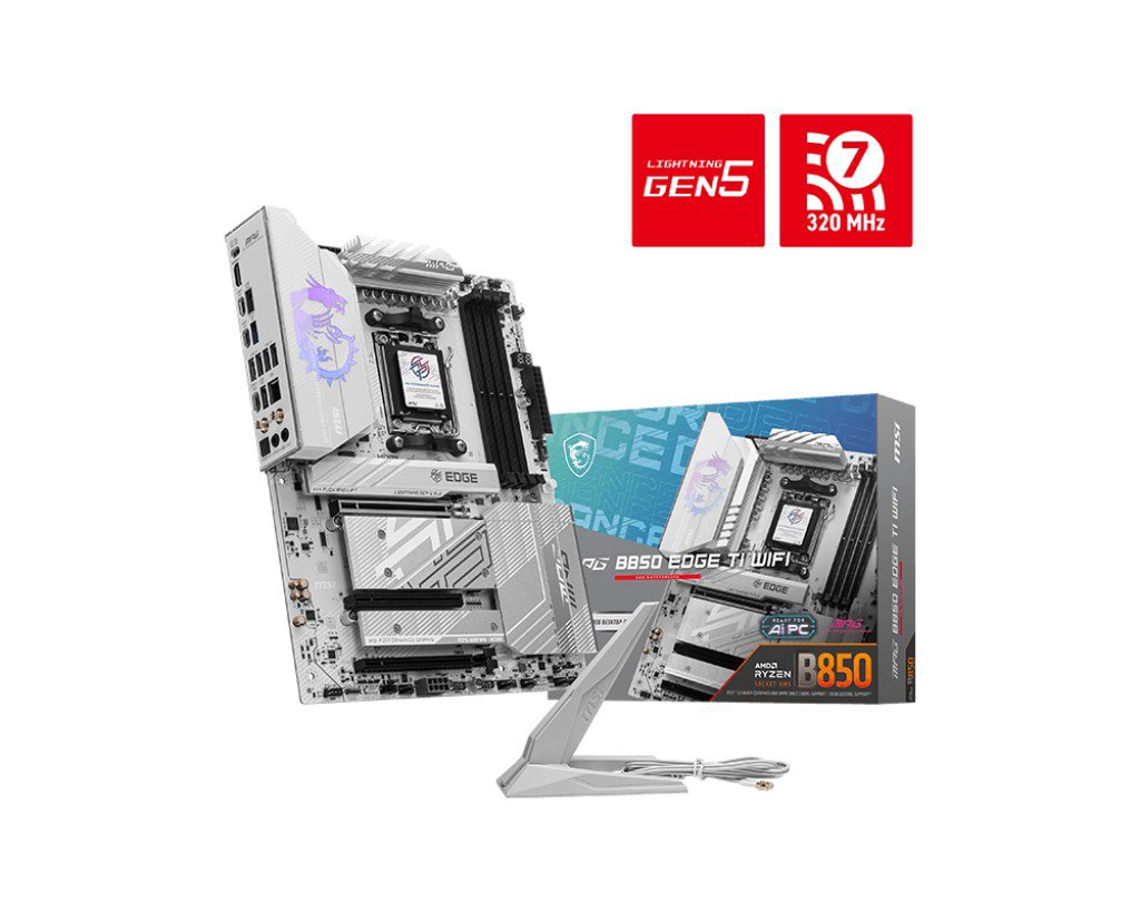 Pagrindinė plokštė MSI MPG B850 EDGE TI WIFI  Processor family AMD  Processor socket AM5  DDR5