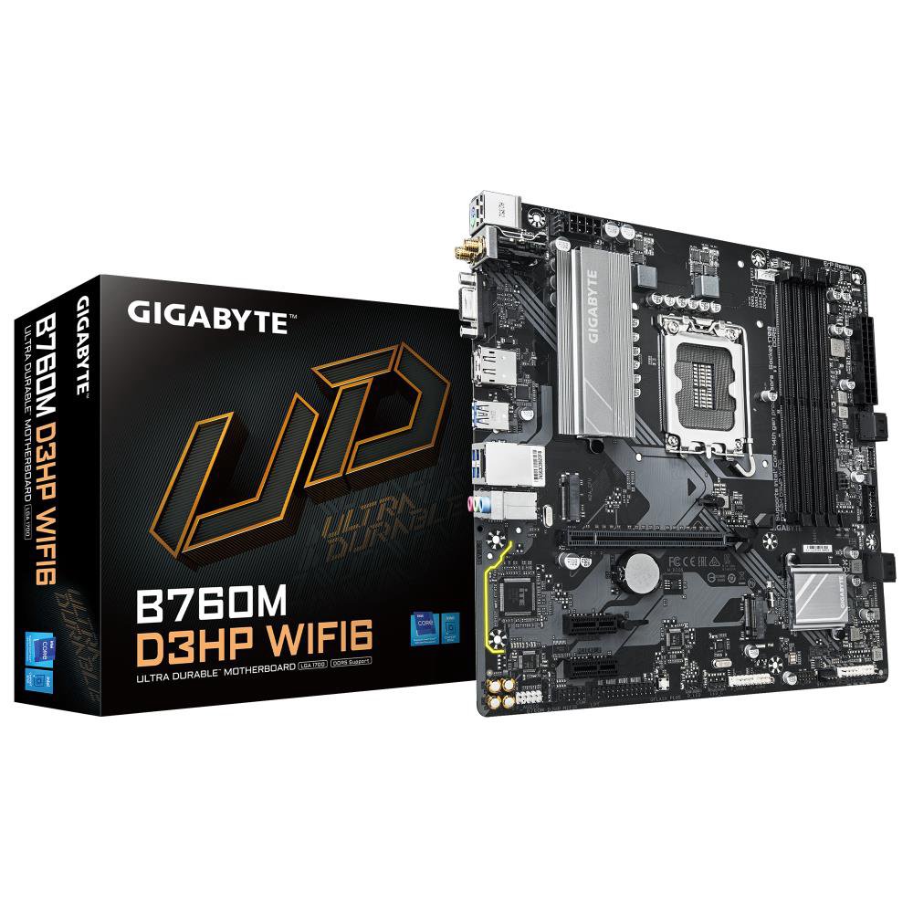 MainboardGIGABYTEIntel B760 ExpressLGA1700Micro-ATXMemory DDR5Memory slots 42xPCI-Express 3