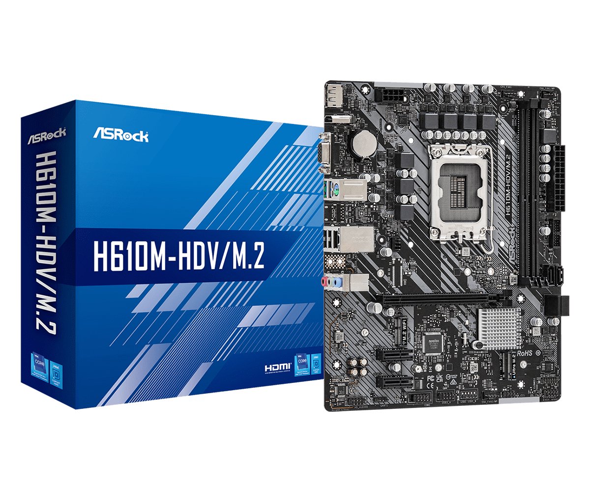 Pagrindinė plokštė ASRock H610M-HDV/M.2 Processor family Intel, Processor socket LGA1700, DDR4 DIMM,