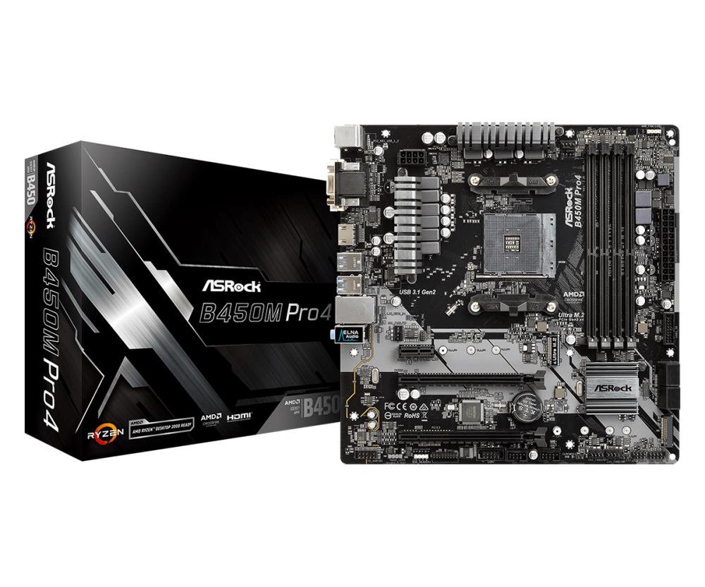 Pagrindinė plokštė ASROCK B450MPRO4