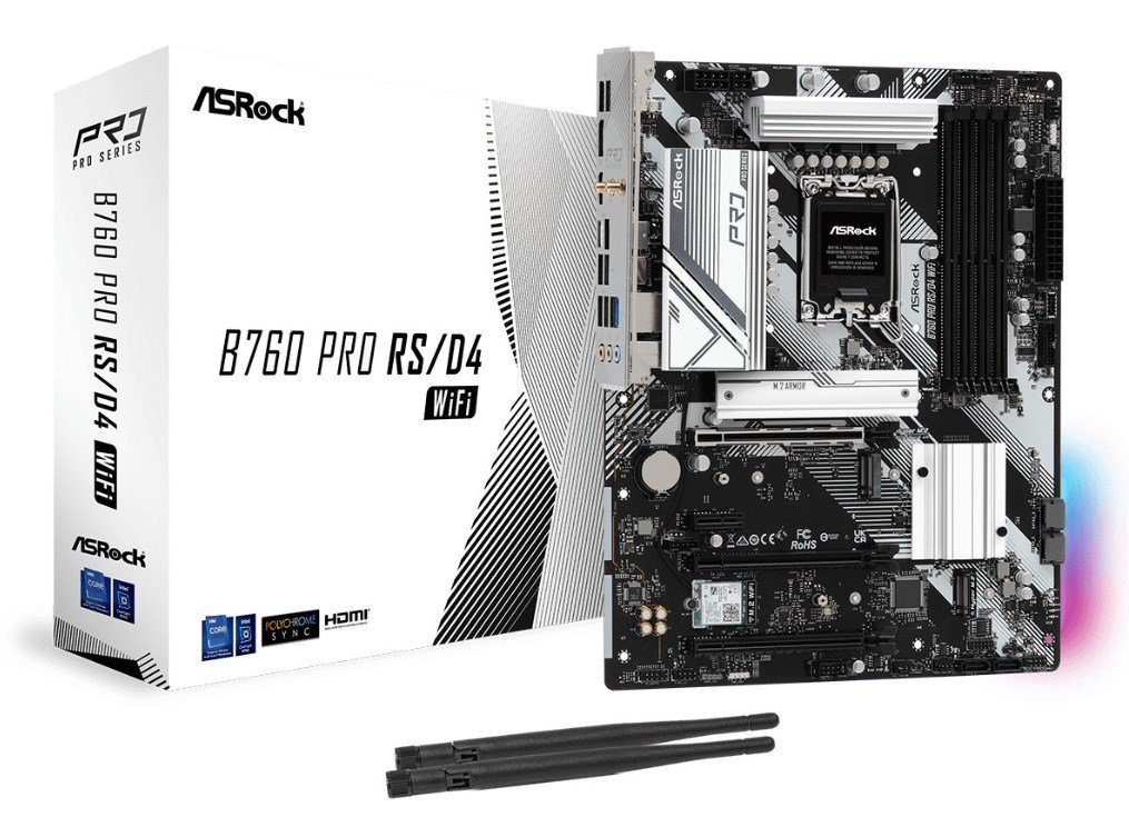 Pagrindinė plokštė ASROCK B760 PRO RS/D4 WIFI