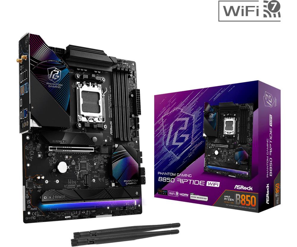MainboardASROCKAMD B850SAM5ATXMemory DDR5Memory slots 41xPCI-Express 4.0 16x1xPCI-Express 5