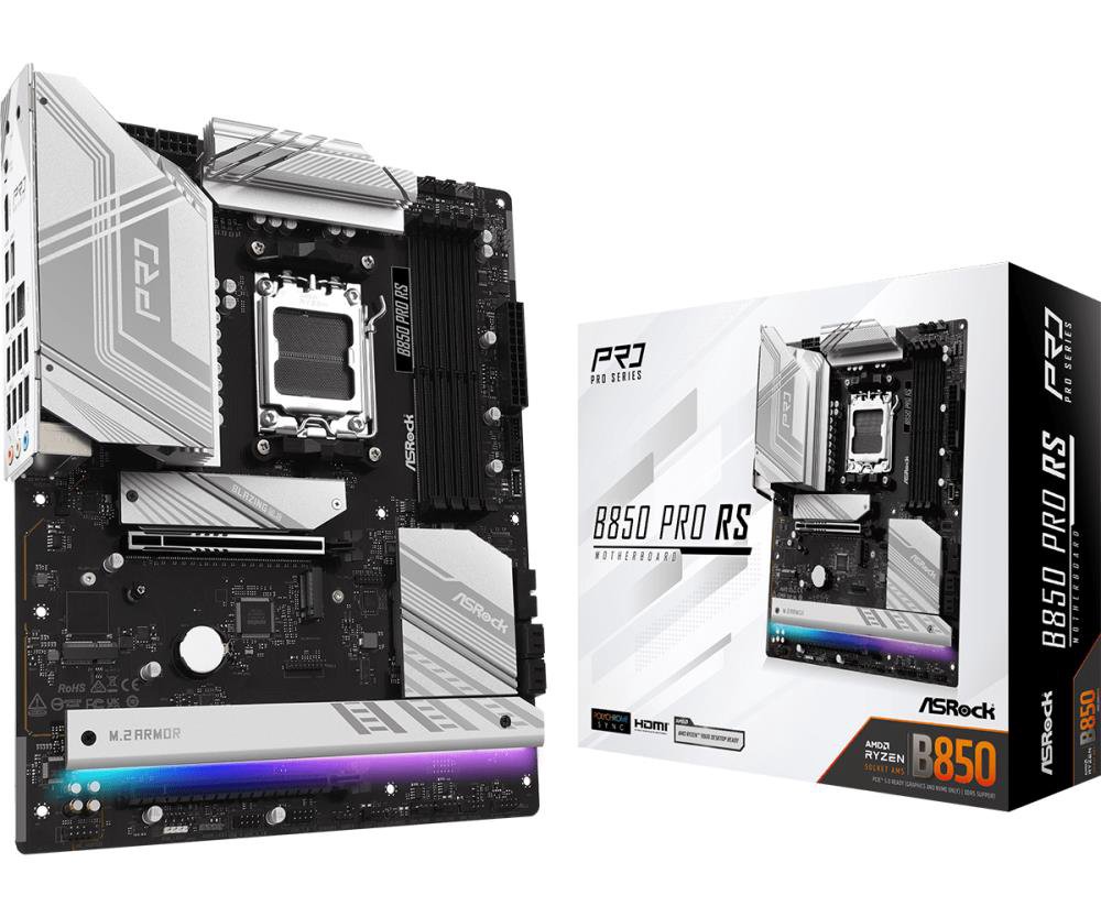 MainboardASROCKAMD B850SAM5ATXMemory DDR5Memory slots 41xPCI-Express 4.0 16x1xPCI-Express 5