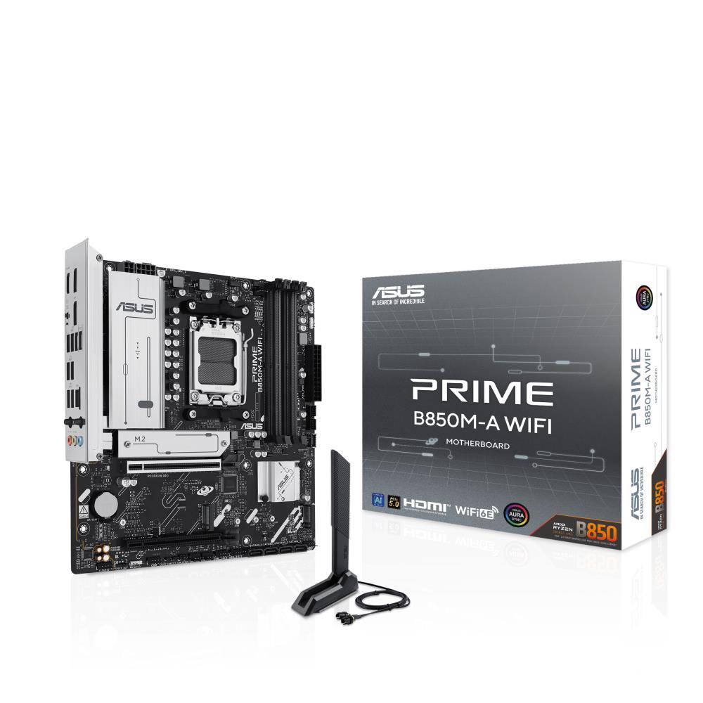 MainboardASUSAMD B850SAM5Micro-ATXMemory DDR5Memory slots 41xPCI-Express 4.0 16x1xPCI