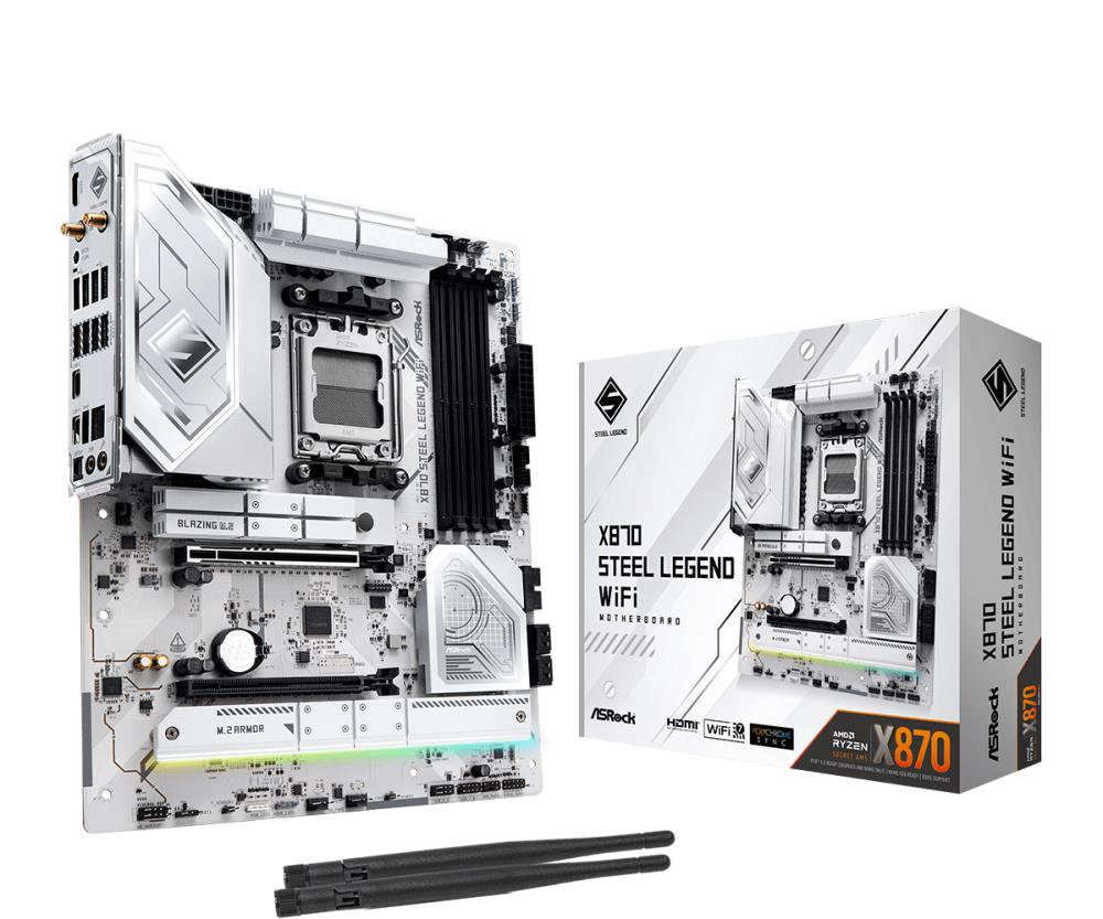 MainboardASROCKAMD X870SAM5ATXMemory DDR5Memory slots 41xPCI-Express 4.0 16x1xPCI-Express 5