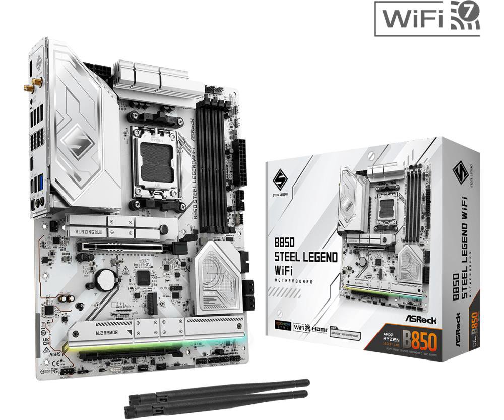 MainboardASROCKAMD B850SAM5ATXMemory DDR5Memory slots 41xPCI-Express 4.0 16x1xPCI-Express 5