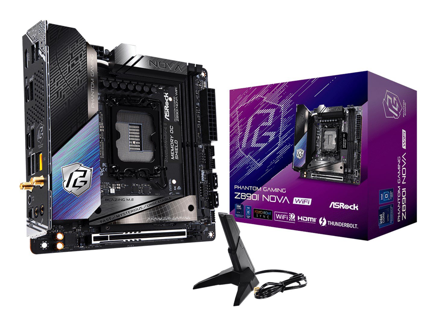 Asrock Phantom Gaming Z890I Nova WiFi Intel Z890 LGA 1851 (Socket V1) „mini ITXs“