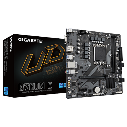 Pagrindinė plokštė Gigabyte B760M E  Processor family Intel  Processor socket LGA1700  DDR5  Sup