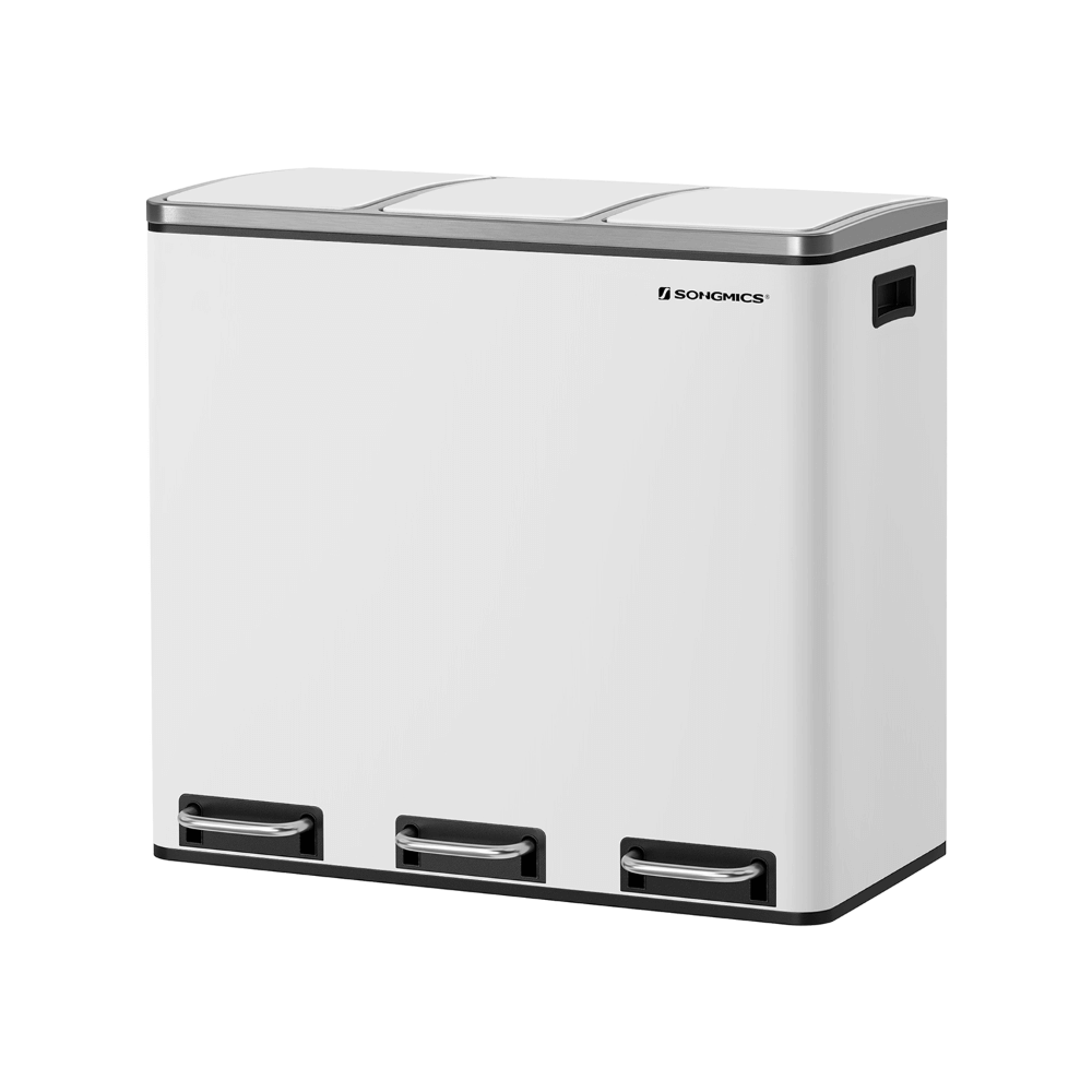 Trijų skyrių virtuvės šiukšlių dėžė 3 x 18 l