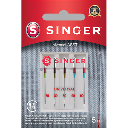 Siuvimo mašinų priedai Singer  Universal Needle ASST 5PK for Woven Fabrics