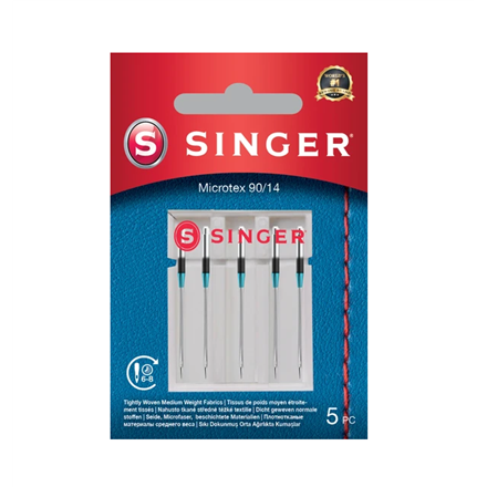 Siuvimo mašinų priedai Singer  NEEDLE, Microtex 90/14, 5 pcs