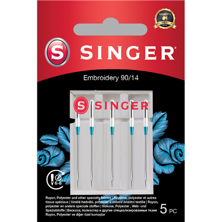 Siuvimo mašinų priedai Singer  Embroidery Needle 90/14 5PK