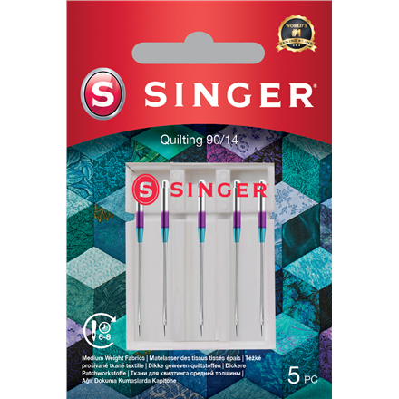 Siuvimo mašinų priedai Singer  Quilting Needle 90/14 5PK