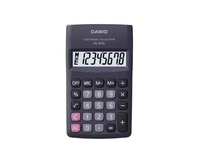 CASIO HL-815L-BK BOX kišeninis skaičiuotuvas, 8 skaitmenų, 69,5x118 mm, juodas