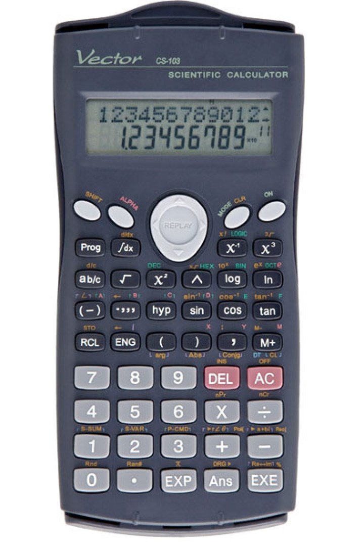 Vector KAV CS-103 mokslinis skaičiuotuvas, 279 funkcijos, 80x170 mm, juodas